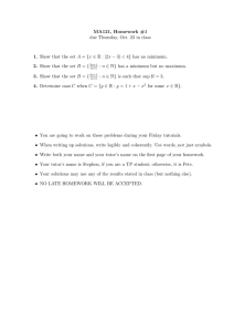 MA121, Homework #1 due Thursday, Oct. 23 in class A B