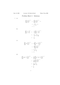 Problem Sheet 3 – Solutions