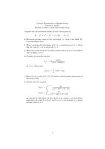 MA342J: Introduction to Modular Forms Tutorial 5, April 5