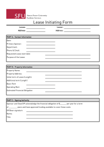 Lease Initiating Form Simon Fraser University Facilities Services