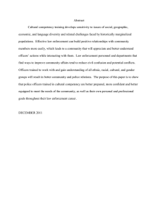 Abstract Cultural competency training develops sensitivity to issues of social, geographic,