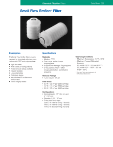 Small Flow Emflon Filter Description Specifications