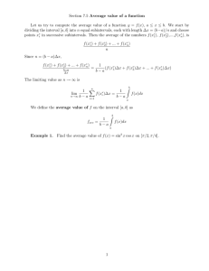 Section 7.5 Average value of a function