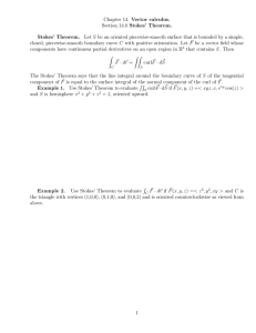 Chapter 14. Vector calculus. Section 14.8 Stokes’ Theorem. Stokes’ Theorem.