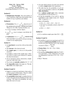 Math 166 - Spring 2008 Exam 2 Topics courtesy: Kendra Kilmer