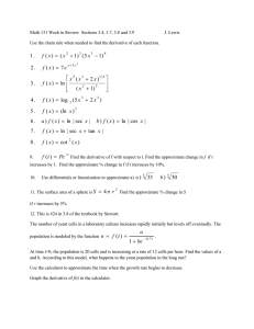 Math 131 Week in Review  Sections 3.4, 3.7, 3.8...  J. Lewis