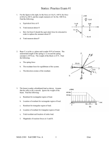 Statics Practice Exam #1 - Engineering Mechanics
