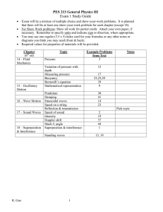 PES 213 General Physics III Exam 1 Study Guide