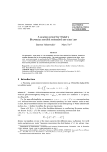 A scaling proof for Walsh’s Brownian motion extended arc-sine law Stavros Vakeroudis