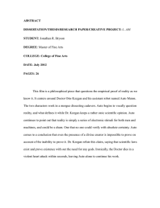 ABSTRACT DISSERTATION/THESIS/RESEARCH PAPER/CREATIVE PROJECT: STUDENT: DEGREE: