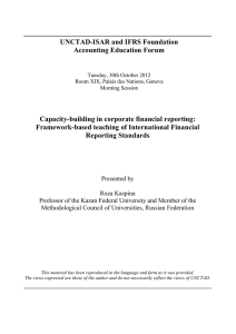 UNCTAD-ISAR and IFRS Foundation Accounting Education Forum Capacity-building in corporate financial reporting: