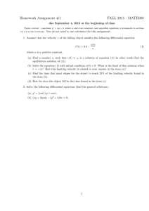 Homework Assignment #1 FALL 2015 - MATH308