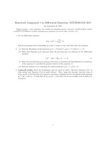 Homework Assignment 5 in Differential Equations, MATH308-Fall 2015