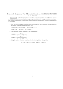 Homework Assignment 9 in Differential Equations, MATH308-SPRING 2015