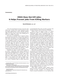 OSHA Does Not Kill Jobs;