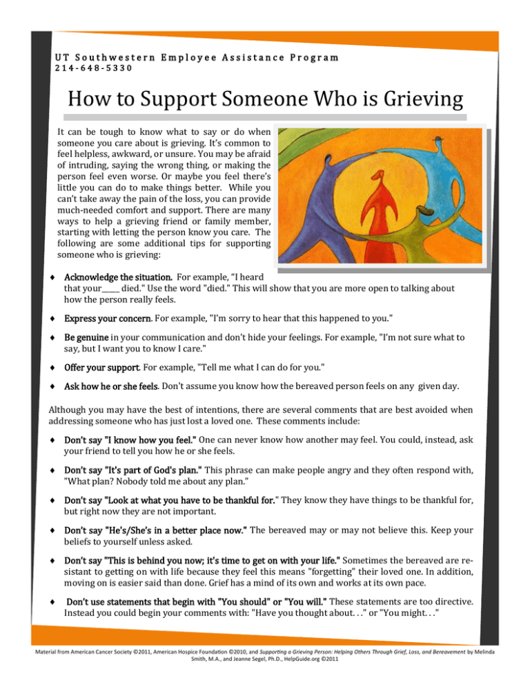 How to Support Someone Who is Grieving