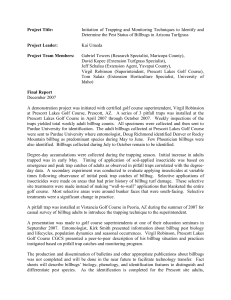 Project Title: Initiation of Trapping and Monitoring Techniques to Identify and