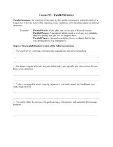 Lesson #13 – Parallel Structure
