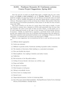 18.354 – Nonlinear Dynamics II: Continuum systems