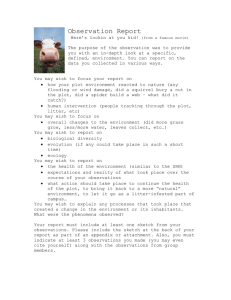 Observation Report Guidelines: Ecology & Environment