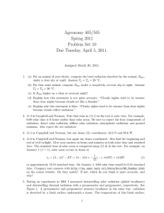 Agronomy 405/505 Spring 2011 Problem Set 10 Due Tuesday, April 5, 2011.