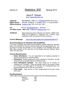Statistics 305  Arka P. Ghosh Spring 2013