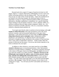 Nutrition Case Study in Developing World