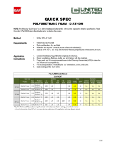 QUICK SPEC POLYURETHANE FOAM - DIATHON Method Requirements
