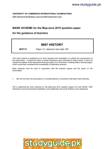 www.studyguide.pk 9697 HISTORY