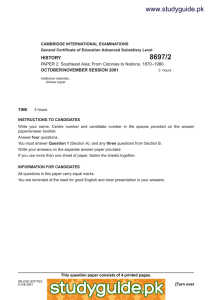 8697/2 www.studyguide.pk HISTORY