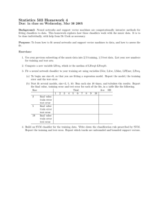 Statistics Homework: Neural Networks & SVM