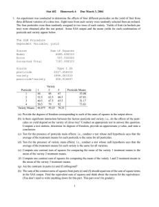 Stat 402 Homework 6 Due March 3, 2004