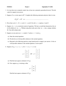 STAT611 Exam 1 September 27, 2011