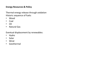Energy Resources &amp; Policy  Thermal energy release through oxidation