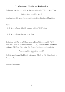 II. Maximum Likelihood Estimation