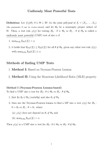 Uniformly Most Powerful Tests