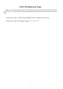 STAT 543 Homework Typos