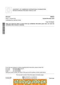 UNIVERSITY OF CAMBRIDGE INTERNATIONAL EXAMINATIONS General Certificate of Education Ordinary Level 5090/32