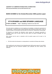 www.studyguide.pk 9719 SPANISH and 8685 SPANISH LANGUAGE