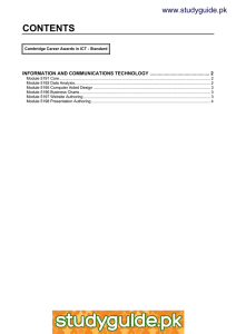 CONTENTS www.studyguide.pk INFORMATION AND COMMUNICATIONS TECHNOLOGY ............................................. 2