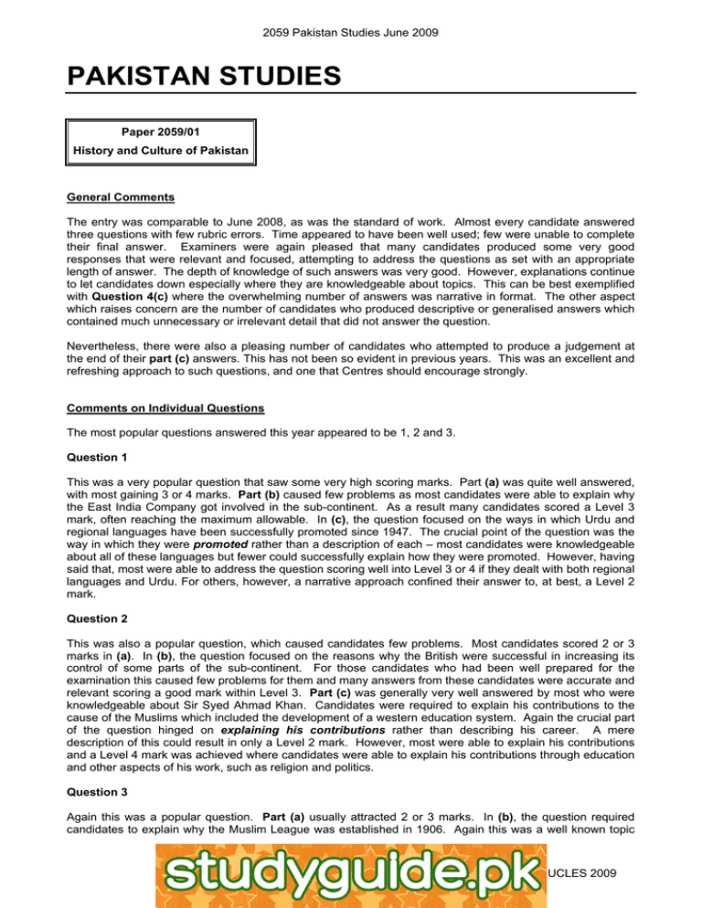 pakistan studies assignment topics in english