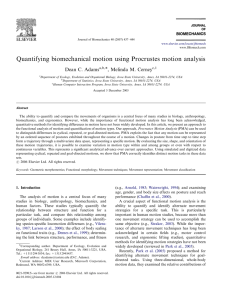 Quantifying biomechanical motion using Procrustes motion analysis ARTICLE IN PRESS