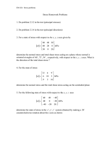 Stress Analysis Homework Problems: EM 424