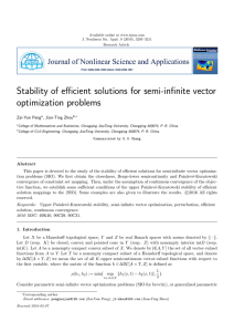 Stability of efficient solutions for semi-infinite vector optimization problems Zai-Yun Peng
