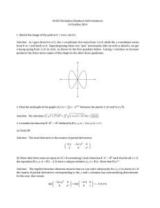 18.022 Recitation Handout (with solutions) 15 October 2014 x