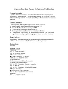 CBT for Substance Use Disorders Training Program