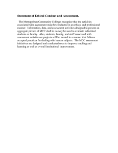 Statement of Ethical Conduct and Assessment.