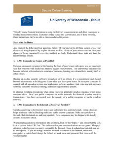 University of Wisconsin - Stout Secure Online Banking