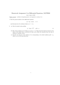 Homework Assignment 3 in Differential Equations, MATH308