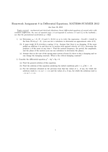 Homework Assignment 8 in Differential Equations, MATH308-SUMMER 2012